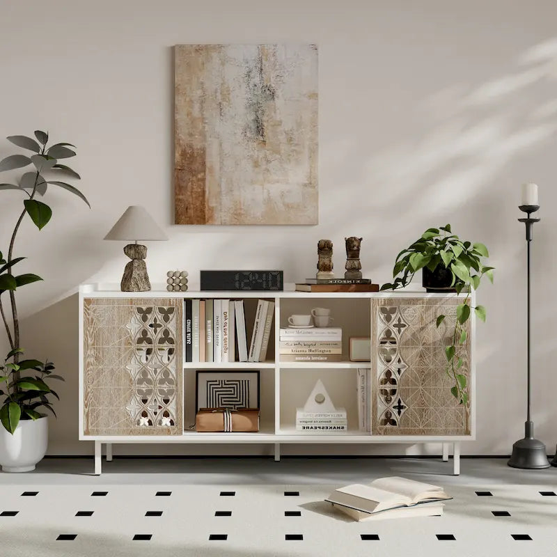 Rustic Vintage Style Storage Cabinet With 2 Doors, Push-Pull, Suitable For Tv Stand Table,Sideboards,Accent Cabinets