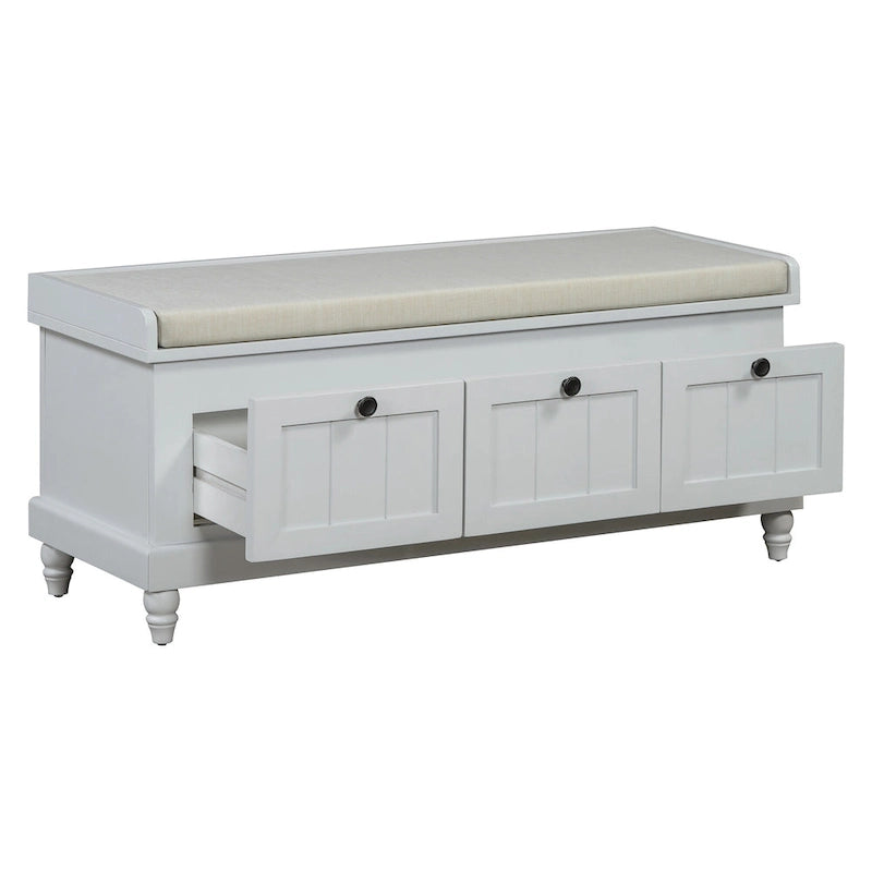 Shoe Bench with Lift Top Cushion Seat & Hidden Space, Entryway Shoe Storage Bench with 3 Drawers, Bedroom End of Bed Bench