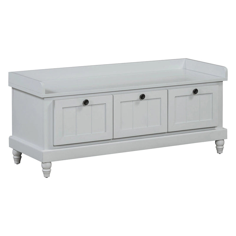 Shoe Bench with Lift Top Cushion Seat & Hidden Space, Entryway Shoe Storage Bench with 3 Drawers, Bedroom End of Bed Bench