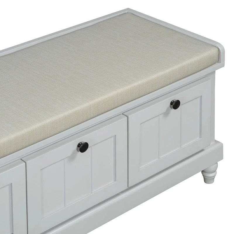 Shoe Bench with Lift Top Cushion Seat & Hidden Space, Entryway Shoe Storage Bench with 3 Drawers, Bedroom End of Bed Bench