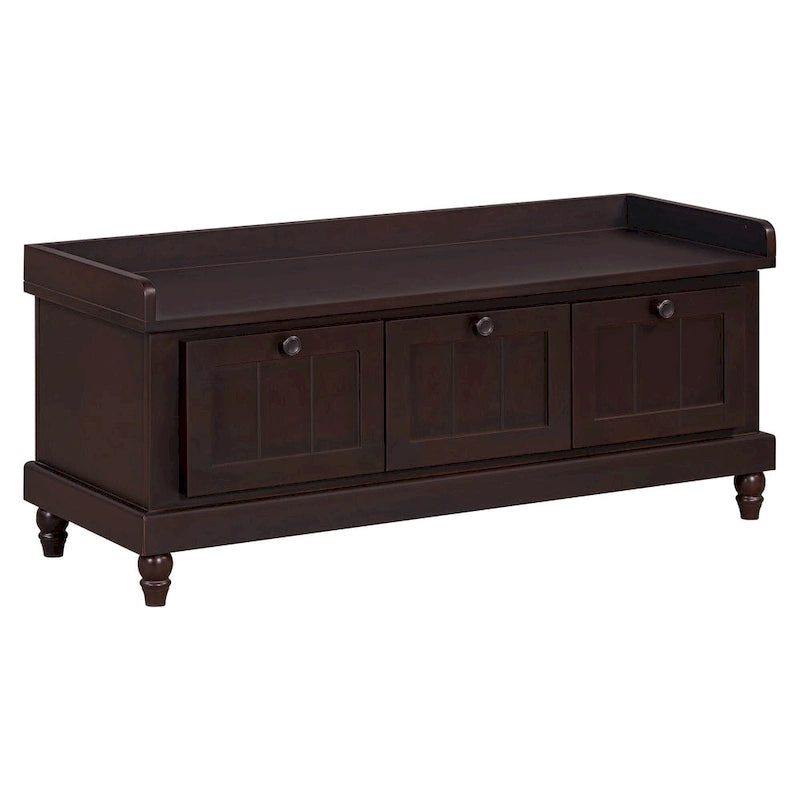 Shoe Bench with Lift Top Cushion Seat & Hidden Space, Entryway Shoe Storage Bench with 3 Drawers, Bedroom End of Bed Bench