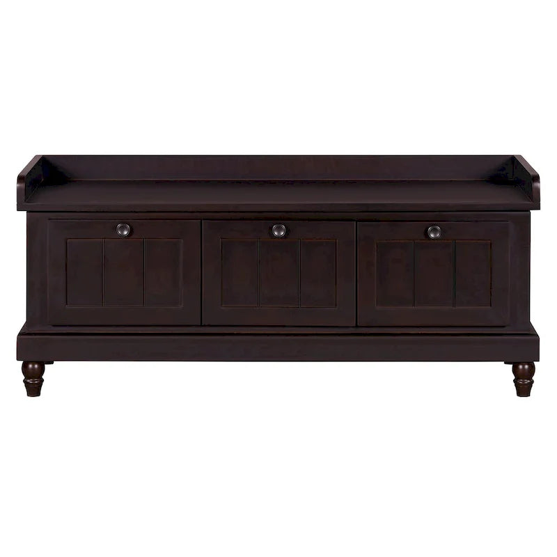 Shoe Bench with Lift Top Cushion Seat & Hidden Space, Entryway Shoe Storage Bench with 3 Drawers, Bedroom End of Bed Bench