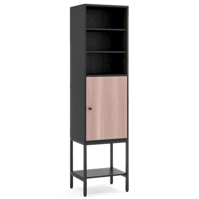 57" Tall Bathroom Cabinet with 1 Door and 4 Shelves