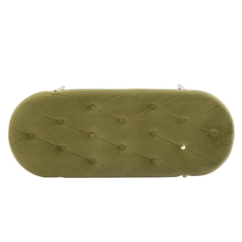 Velvet Upholstered Tufted End of Bench for Living Room/Bedroom