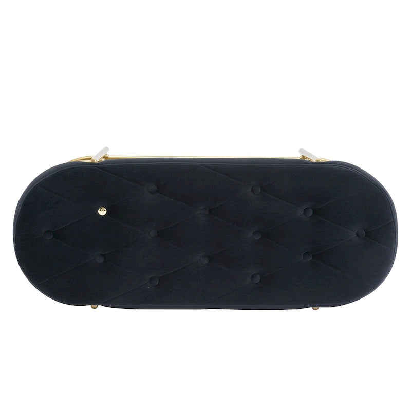 Velvet Upholstered Tufted End of Bench for Living Room/Bedroom