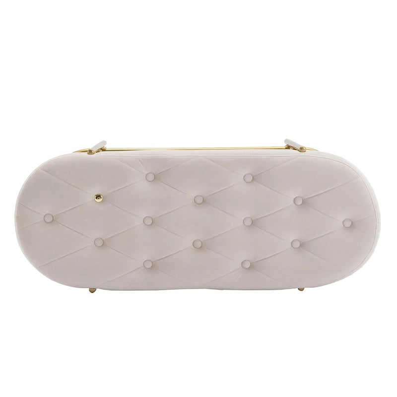 Velvet Upholstered Tufted End of Bench for Living Room/Bedroom