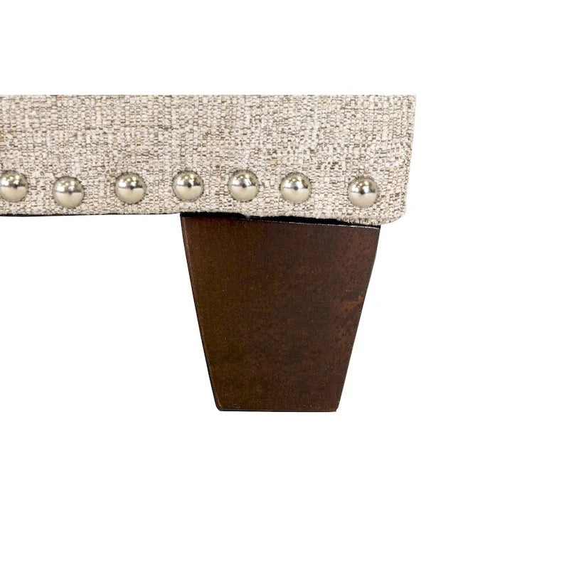 6 Button Nailhead Linen & Shoe Storage Bench
