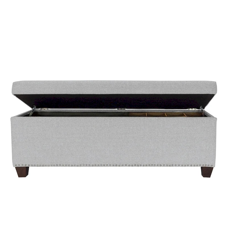 6 Button Nailhead Linen & Shoe Storage Bench
