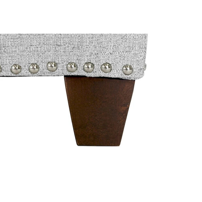 6 Button Nailhead Linen & Shoe Storage Bench