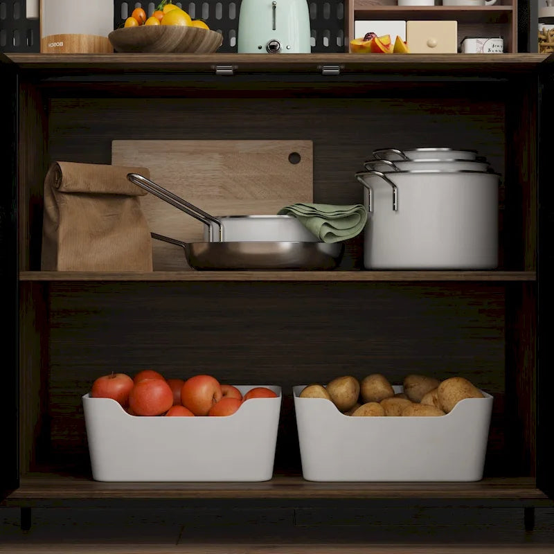 70.9W Kitchen Pantry Storage Cabinet with Cupboard & Microwave Stand