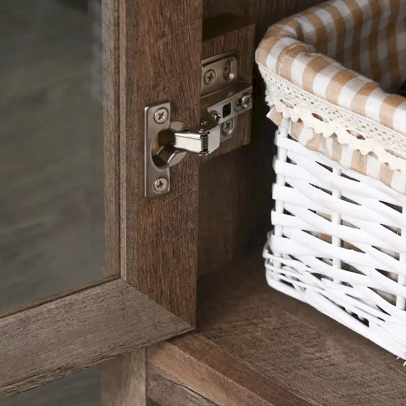 Multifunctional Storage Cabinet Bookcase with Adjustable Shelves Display Rack - Natural