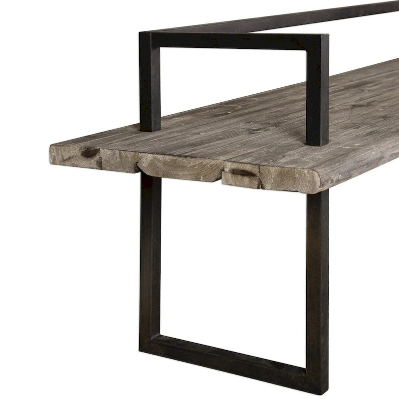 Antique White Reclaimed Wood Bench - 80" Wide