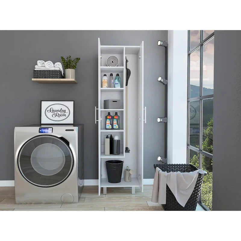 Cleaning Cabinet, Double Door Cabinet, Four Legs, Five Shelves