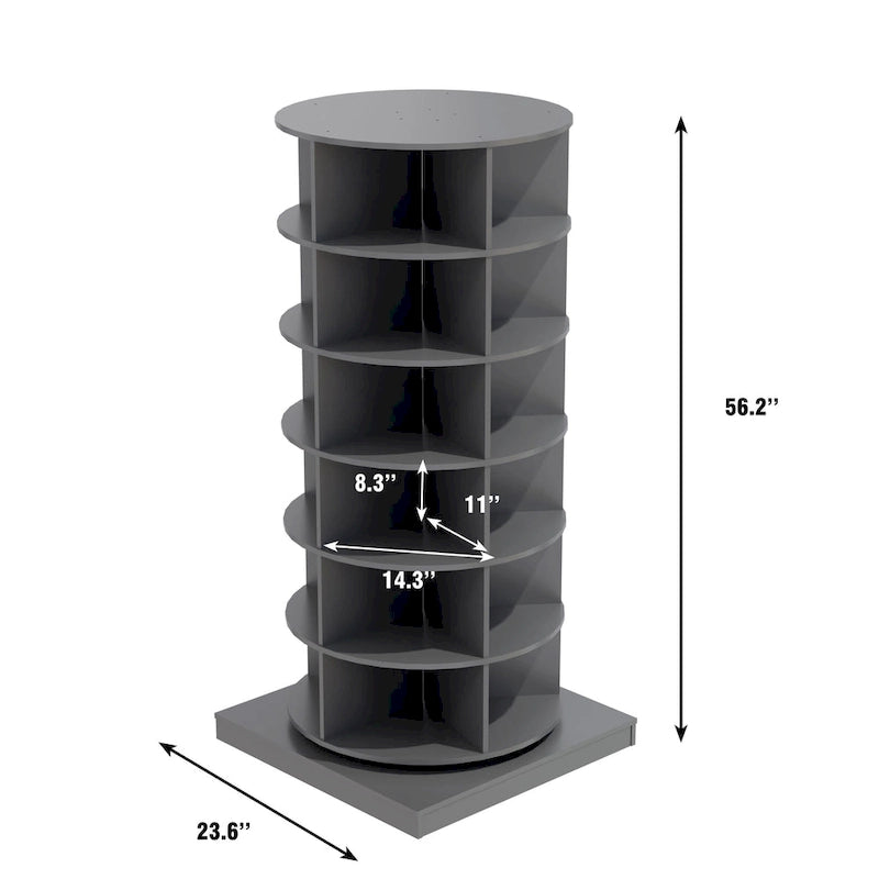 360° Rotating Shoe Cabinet - 6 Tiers, Holds Up to 24 Pairs