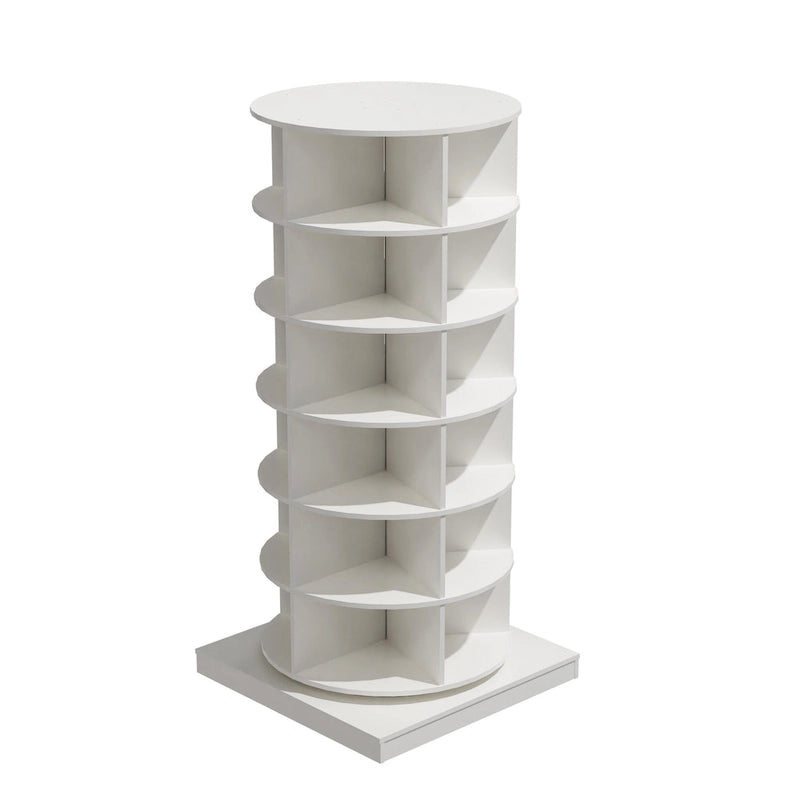 360° Rotating Shoe Cabinet - 6 Tiers, Holds Up to 24 Pairs