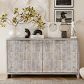 Accent Cabinet Farmhouse Style 4 Door Wooden Cabinet Sideboard Buffet Server Cabinet Storage Cabinet, for Living Room