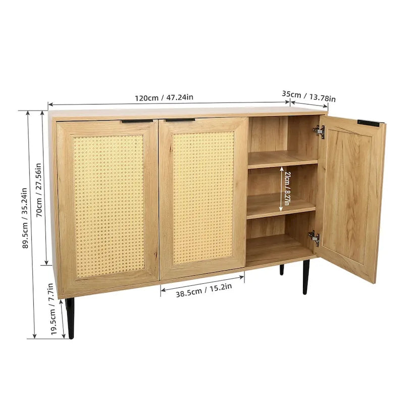 47.24  Wide Elegant Kitchen Storage Cabinet