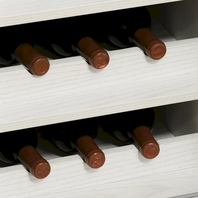 Modern Buffet Cabinet with Wine Racks, Sliding Glass Door & Storage Shelves