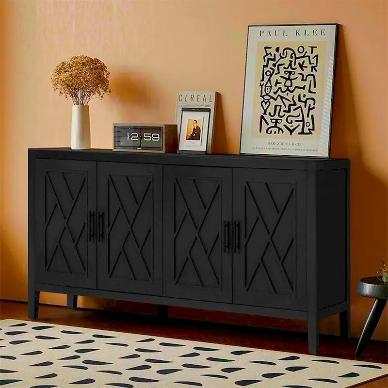 4-Door Vintage Wooden Sideboard - American Country Style