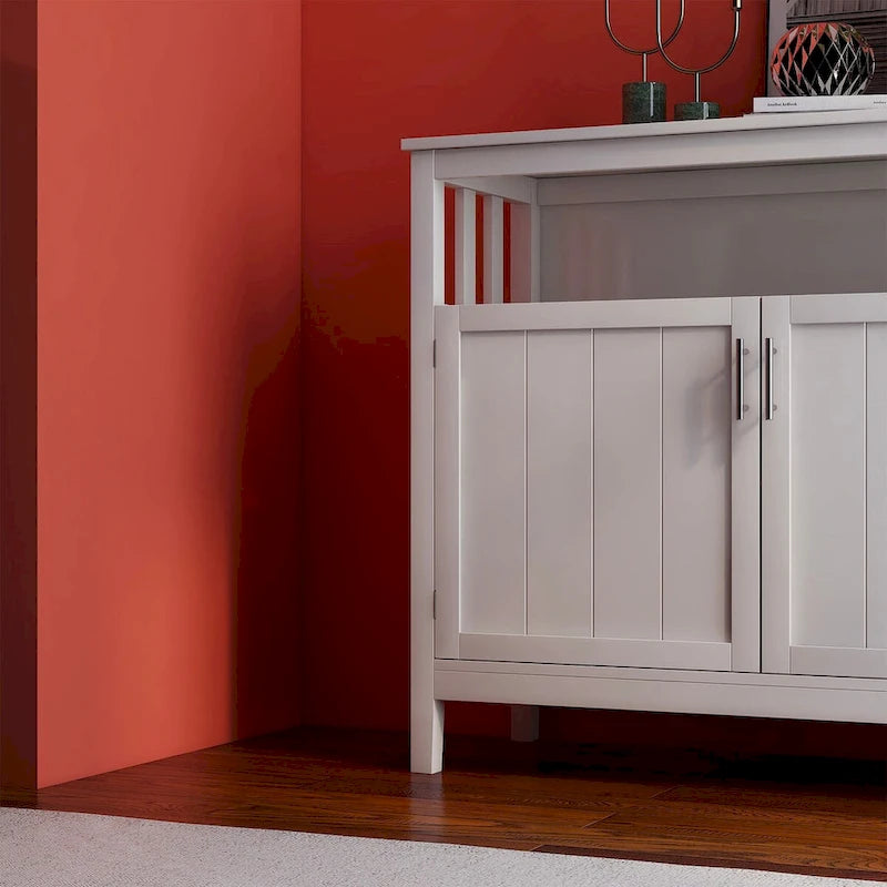 French Country Buffet Cabinets, Storage Cabinets with 2 Dividers