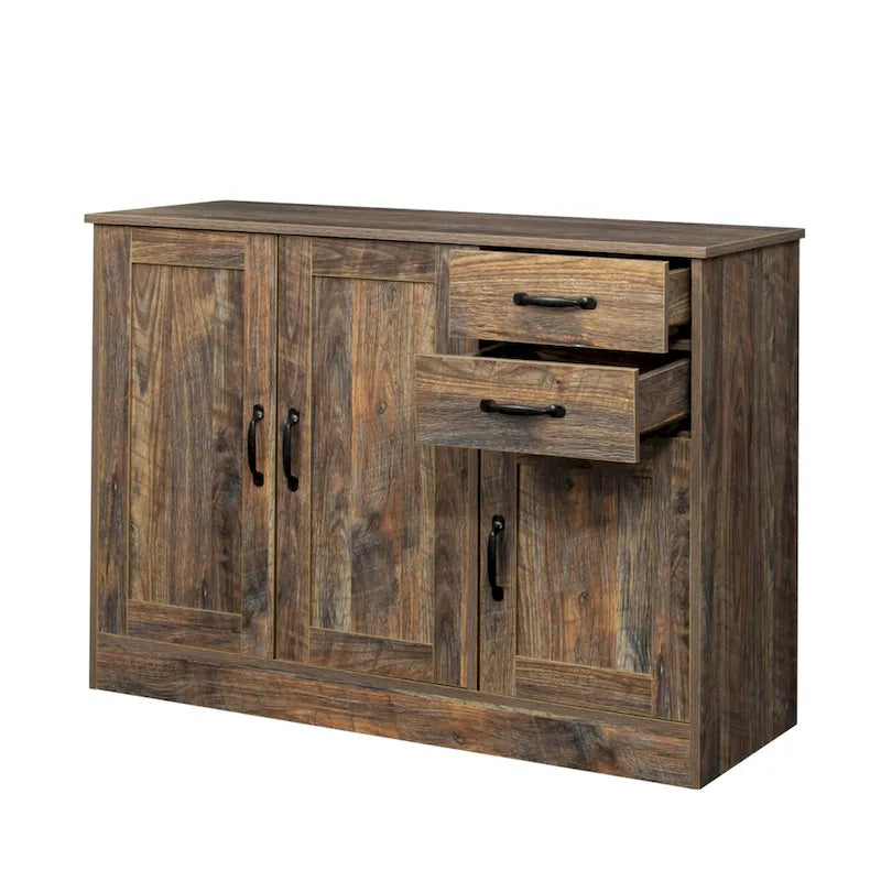 French Country Buffet Cabinets, Storage Cabinets with 2 Dividers