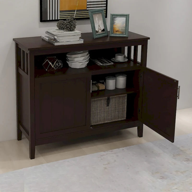 French Country Buffet Cabinets, Storage Cabinets with 2 Dividers