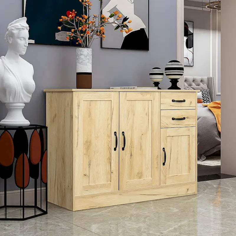 French Country Buffet Cabinets, Storage Cabinets with 2 Dividers