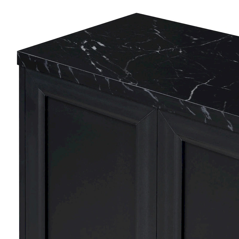 Modern Sideboard with 4 door cabinet with Metal Handles and Adjustable Shelves