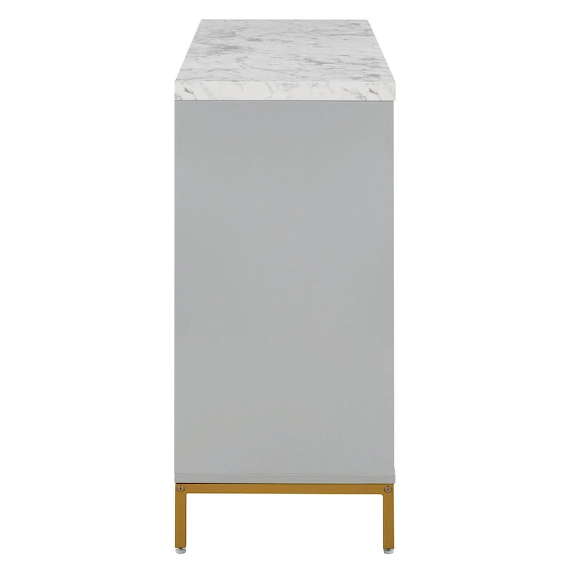 Modern Sideboard with 4 door cabinet with Metal Handles and Adjustable Shelves