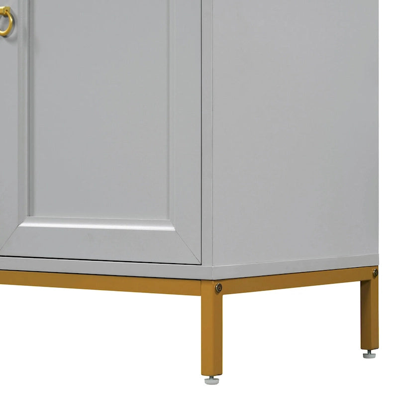 Modern Sideboard with 4 door cabinet with Metal Handles and Adjustable Shelves