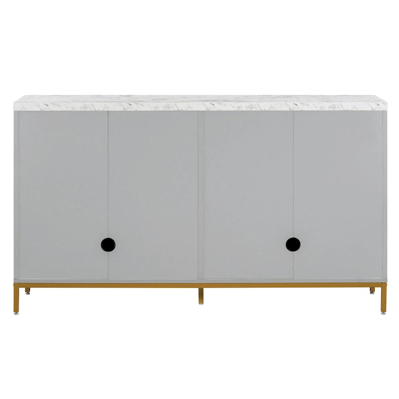 Modern Sideboard with 4 door cabinet with Metal Handles and Adjustable Shelves