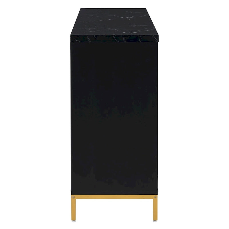 Modern Sideboard with 4 door cabinet with Metal Handles and Adjustable Shelves