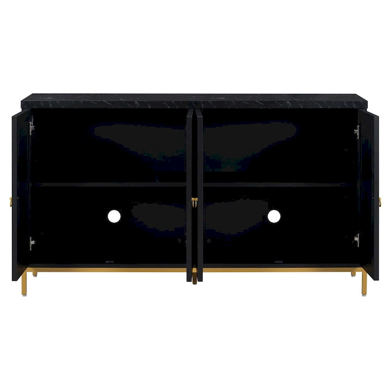 Modern Sideboard with 4 door cabinet with Metal Handles and Adjustable Shelves