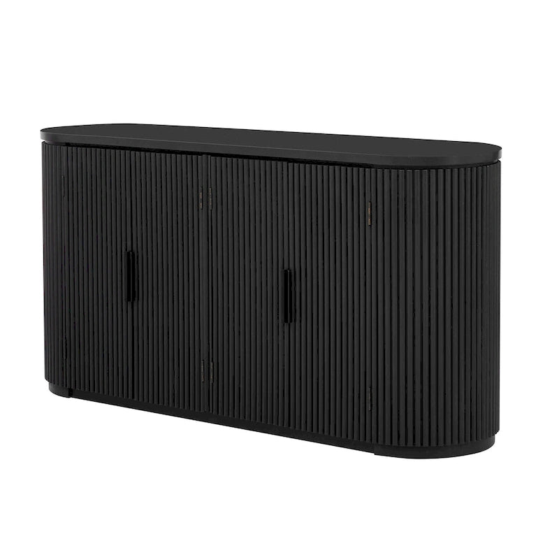 63 Vertical Striped Door Storage Cabinet with Adjustable Shelves