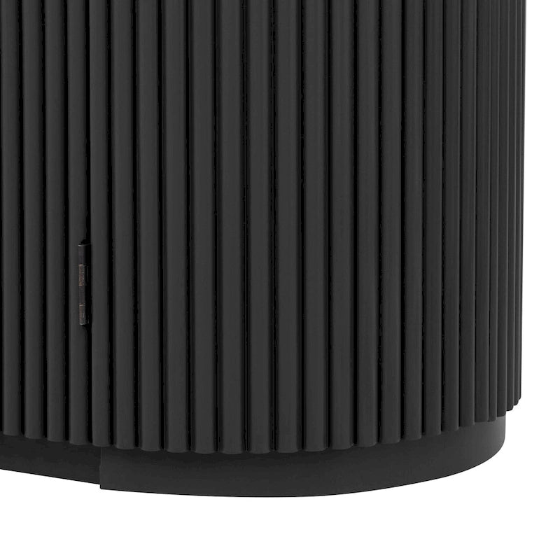 63 Vertical Striped Door Storage Cabinet with Adjustable Shelves