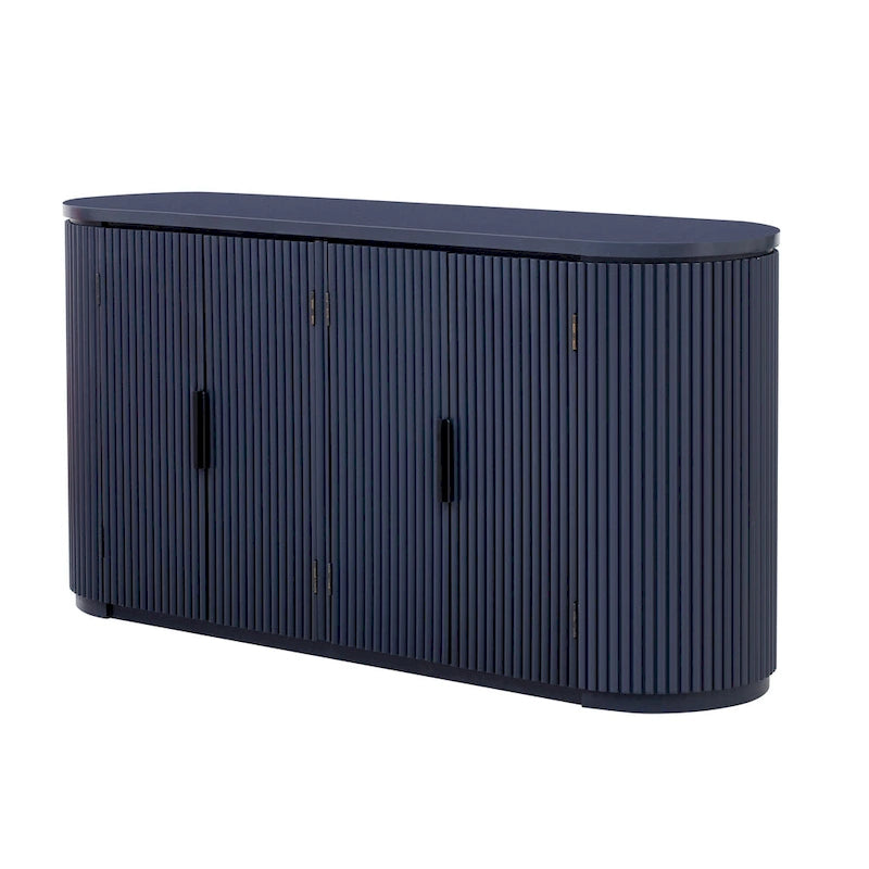 63 Vertical Striped Door Storage Cabinet with Adjustable Shelves