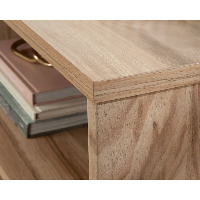 File Credenza with Drawers and Open Shelving - Kiln Acacia