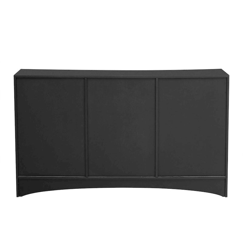 Curved Design Storage Cabinet with Adjustable shelves for Living rooms
