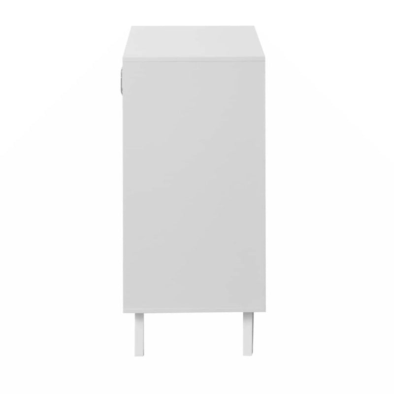 Modern Bathroom Storage Cabinet with 2 Glass Doors - Black and Rustic Brown