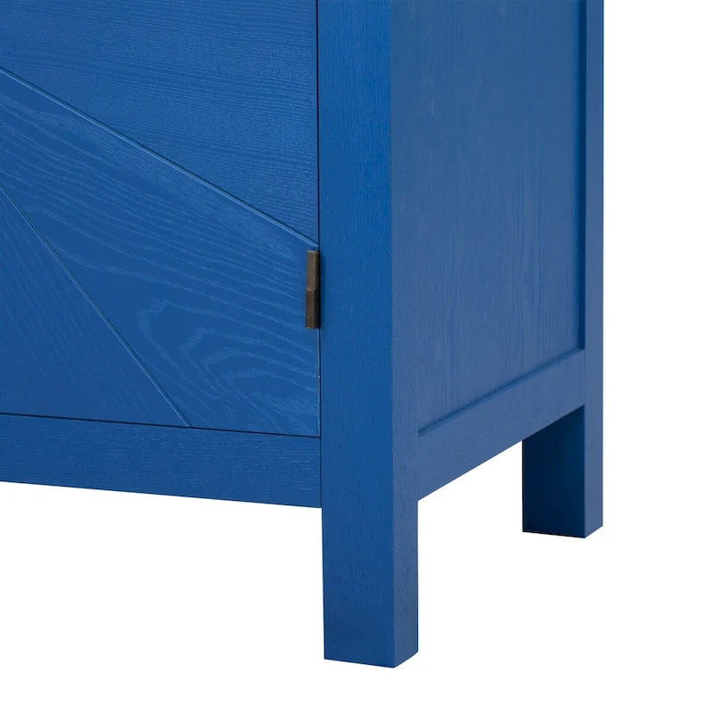 Ash Veneer Sideboard with Radiating Line Pattern Doors