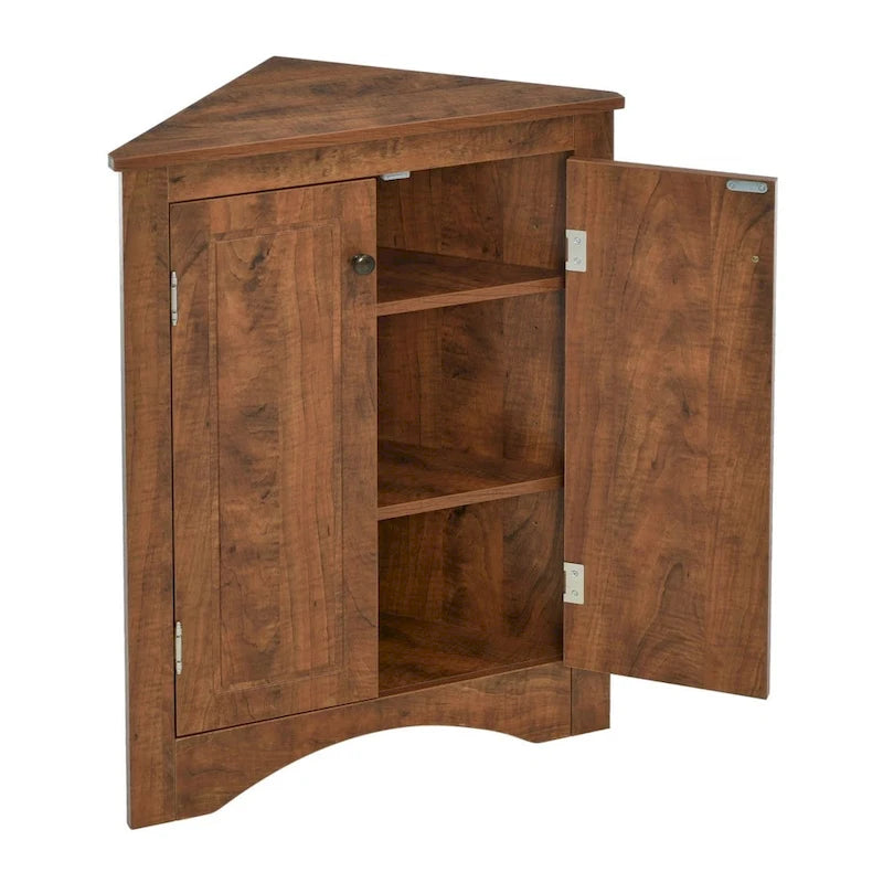 Bathroom Storage Cabinet with Adjustable Shelves Freestanding Floor Cabinet - 17.2L x 17.2W x 31.5H