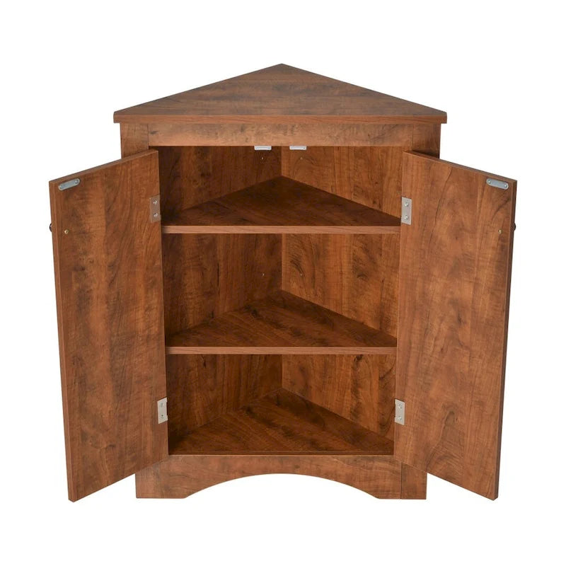 Bathroom Storage Cabinet with Adjustable Shelves Freestanding Floor Cabinet - 17.2L x 17.2W x 31.5H