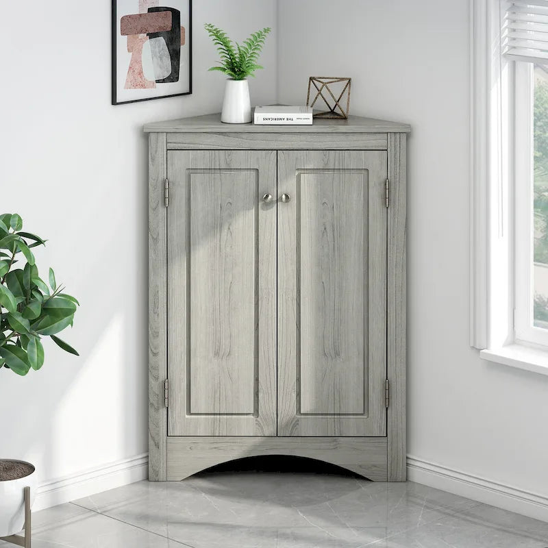 Bathroom Storage Cabinet with Adjustable Shelves Freestanding Floor Cabinet - 17.2L x 17.2W x 31.5H