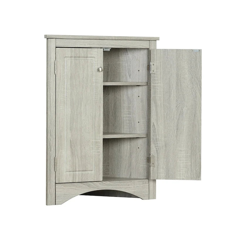Bathroom Storage Cabinet with Adjustable Shelves Freestanding Floor Cabinet - 17.2L x 17.2W x 31.5H