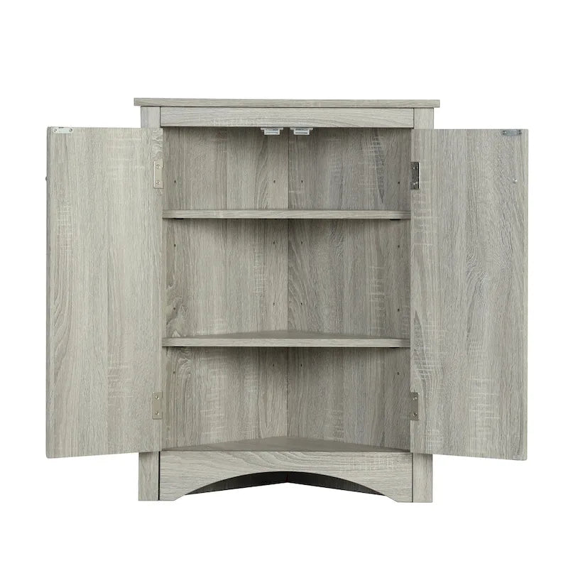 Bathroom Storage Cabinet with Adjustable Shelves Freestanding Floor Cabinet - 17.2L x 17.2W x 31.5H