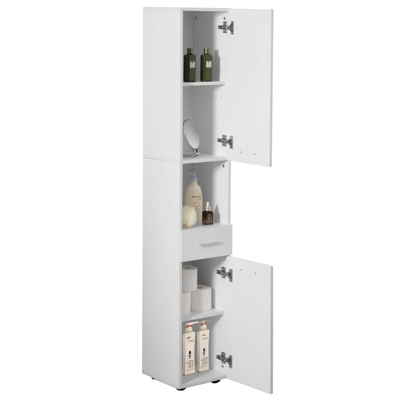 71.5" Tall Freestanding Linen Tower Cabinet with 2 Doors and Drawer