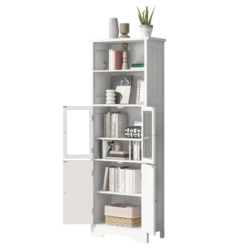 Tall Storage Cabinet with Shelves and Doors, MDF Board
