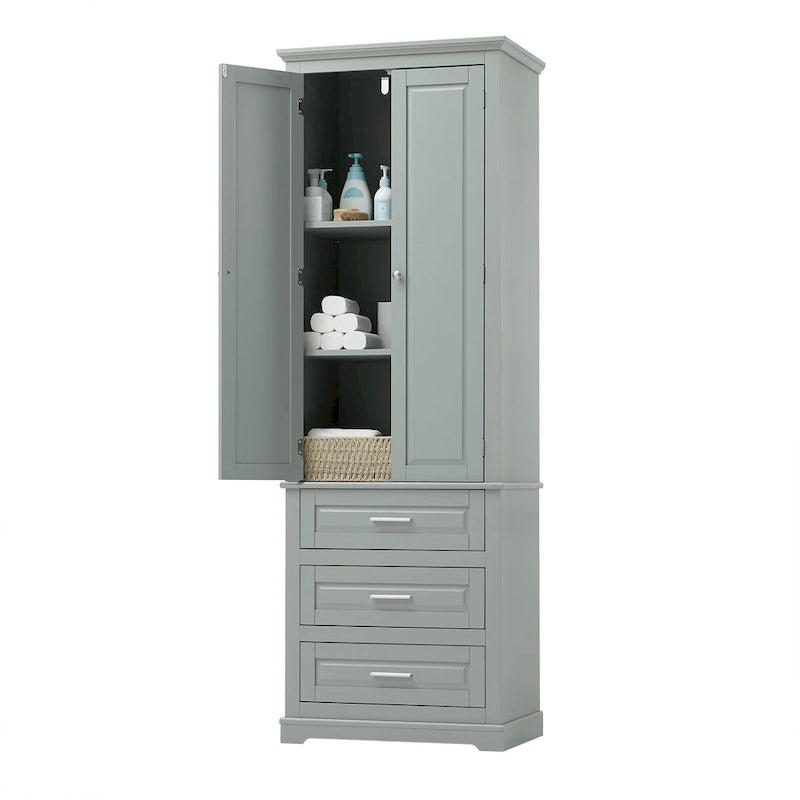 Tall Storage Cabinet with Three Drawers