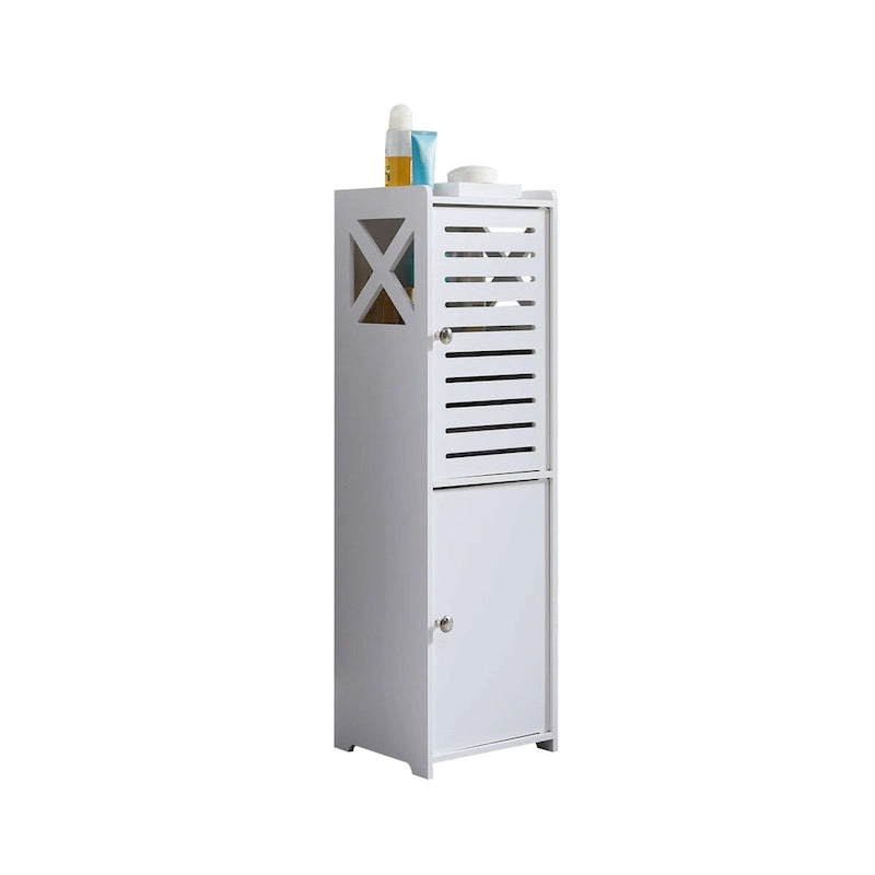 Bathroom Floor Storage Cabinet, White