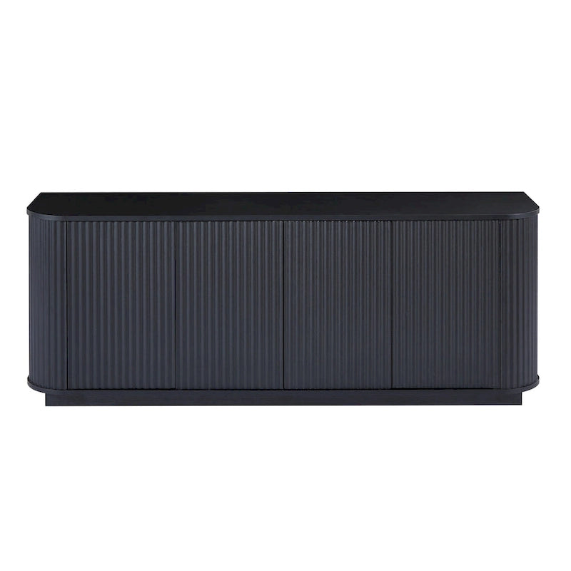 Sideboard Storage Cabinet TV Stand with wave pattern Buffet Cabinet Wooden Vertical Striped Cabinet